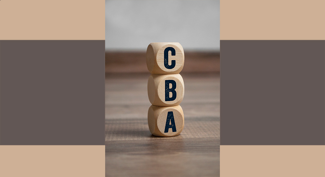 Dices with the letters C. B and A are stacked on top of each other.
